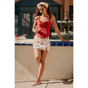 Lulus Adelma White Multi Print Mini Skirt - Size XS